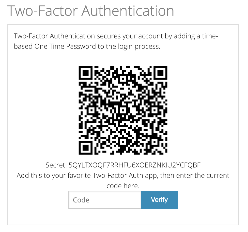 Tossable Digits Two-Factor Auth QR Code