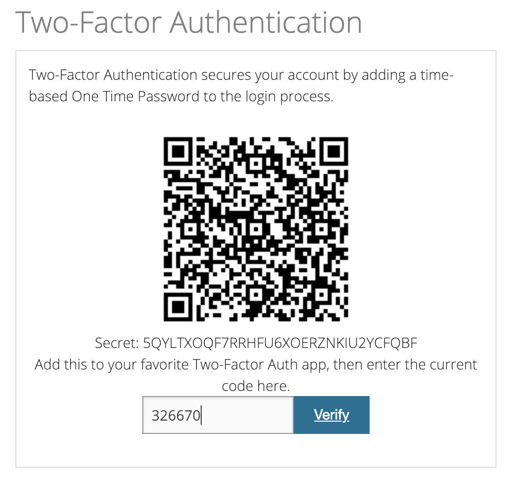 Tossable Digits Two-Factor Auth QR Code Verify