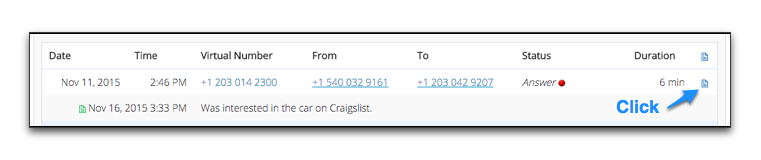 Tossable Digits Support: Call Notes
