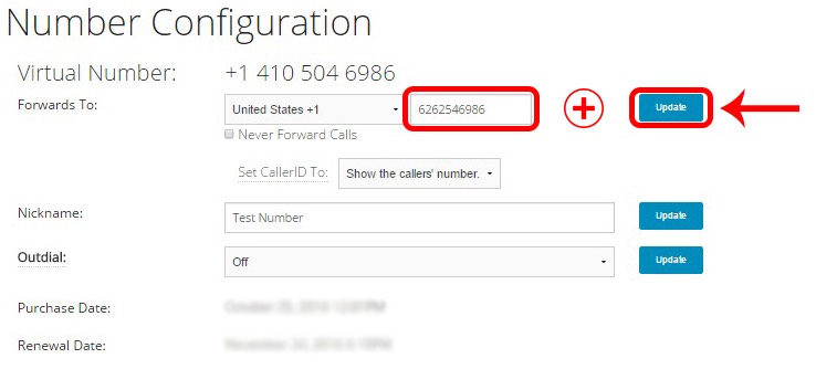 Tossable Digits Support: Step 3: How to Change your Forwarding Phone Number